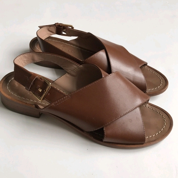 Kate Spade Womens Sandals Brown Leather Straps Side Buckles 3/4" Heel Size 6 M - Picture 2 of 9